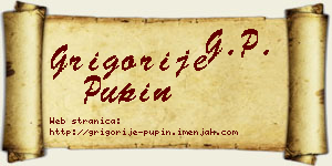 Grigorije Pupin vizit kartica